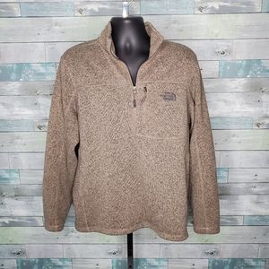 The North Face Heathered Brown Fuzzy Quarter Zip L